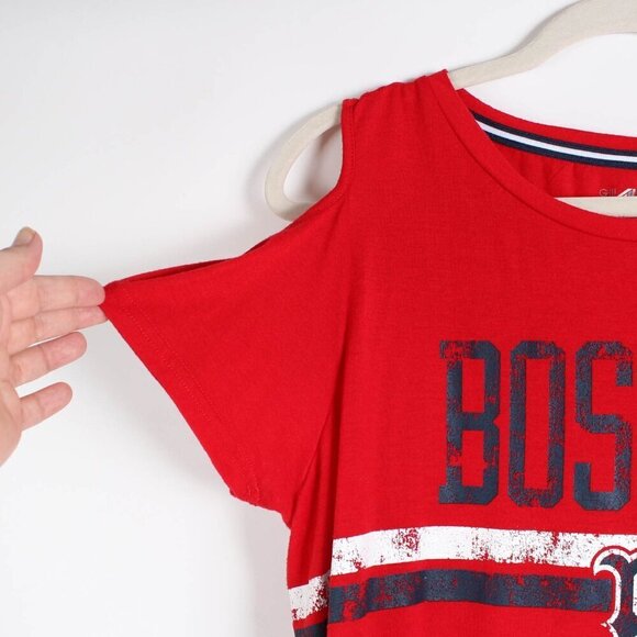 Boston Red Sox Cold Shoulder Top - High Low - Size 2XL - Picture 2 of 8